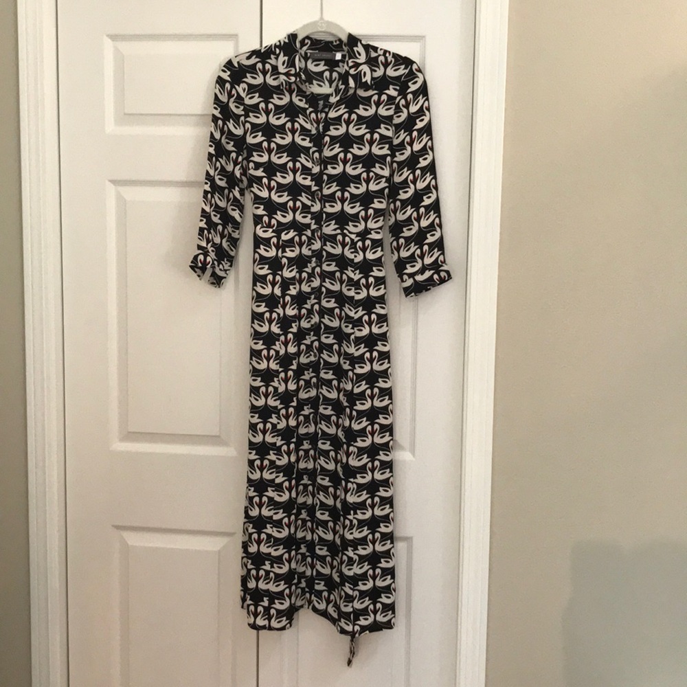 Mint Velvet Swan print Midi Dress